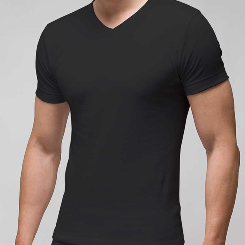 Camiseta interior hombre manga corta cuello pico 100% algodón - Nannycouture