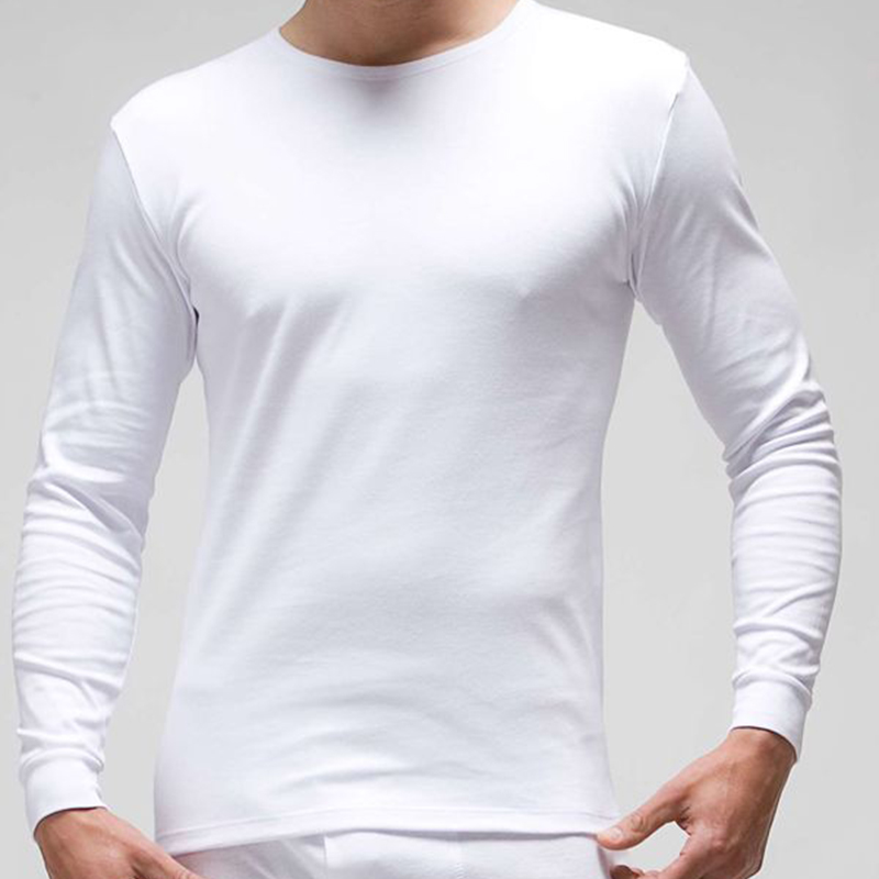 Camiseta interior termal manga larga hombre 100% algodón en Interlock -  Nannycouture