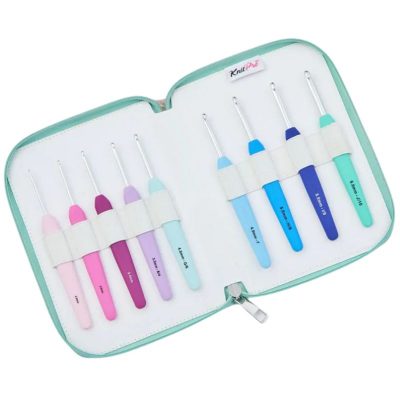 Set de ganchillos Waves 2.0 Deluxe KnitPro 2-6 mm con estuche y mango ergonómico