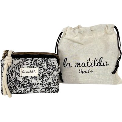 Monedero Triple Pattern Black La Matilda