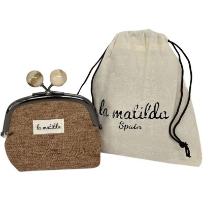 Monedero cierre bola marron la matilda