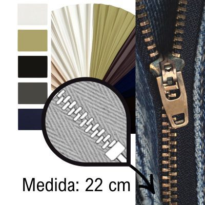 Cremallera Metal Rubi 22 Plata