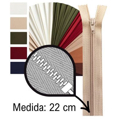 Cremallera Nylon cerrada 22 cm