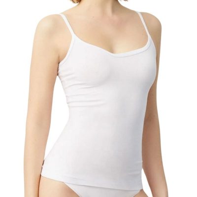 Camiseta interior de mujer tirantes finos algodón Cotton Nature blanca
