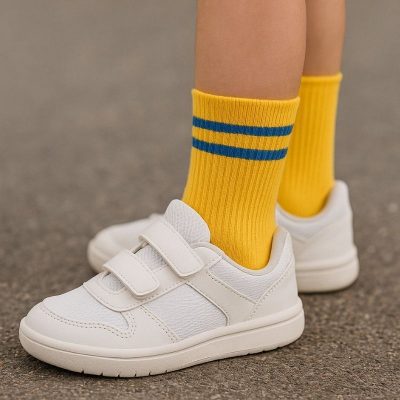Pack 2 Pares Calcetines Sport Escolar Amarillos con Rayas