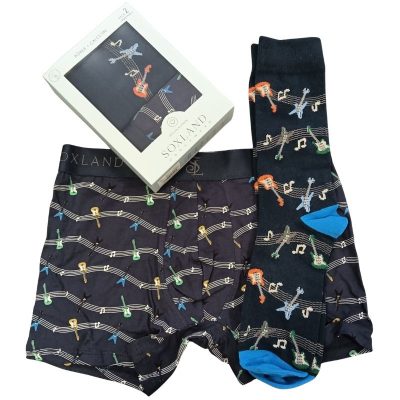 Pack bóxer y calcetín Soxland estampado musical