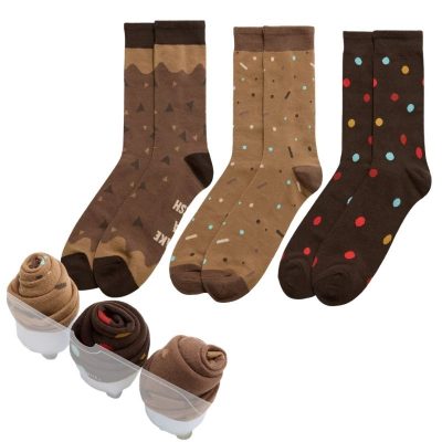 Pack regalo de 3 calcetines Ysabel Mora con estampados Chocolate Muffins y caja decorativa Birthday Socks