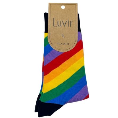 Calcetines de mujer multicolor tipo arcoíris talla única