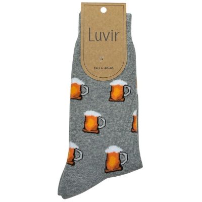 Calcetines dibujados hombre algodón LV04 modelo cervezas