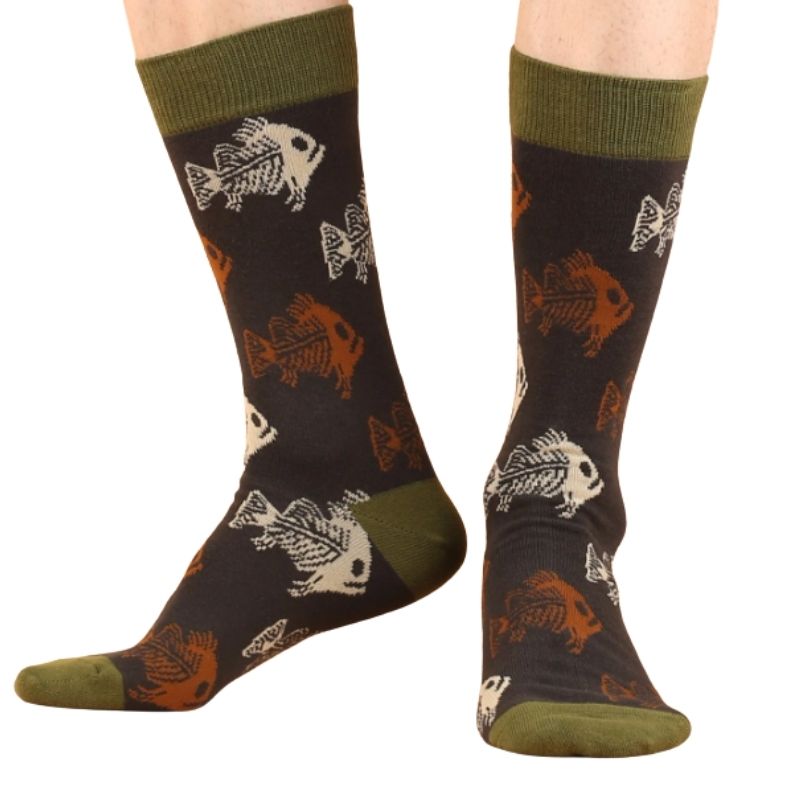 Calcetines dibujados hombre algodón LV04 modelo peces