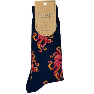 Calcetines dibujados hombre algodón LV04 modelo pulpos