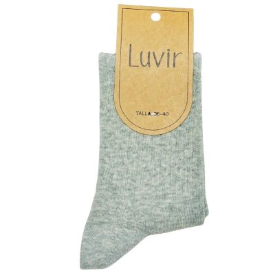 calcetin deportivo algodon gris