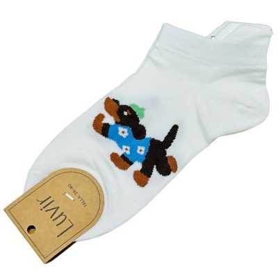 CALCETIN TOBILLERO BLANCO PERRO