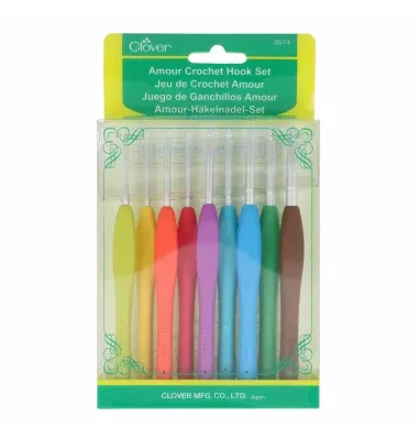 Set de nueve ganchillos Clover Amour 3674 de 2 a 6 mm