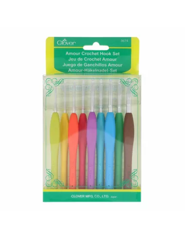 Set de nueve ganchillos Clover Amour 3674 de 2 a 6 mm