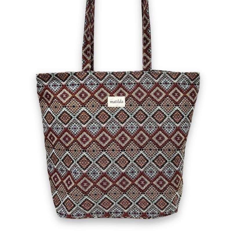 Bolsa grande M105 rombos estampado 37