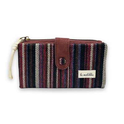 Billetero grande M123 linea burdeos estampado 86