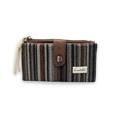 Billetero grande M123 zigzag marron 88